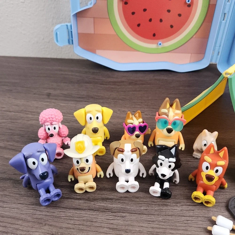 Bluey & Friends Camping Lot of 17 Jean Luc Mackenzie Winton Tent Caravan Case